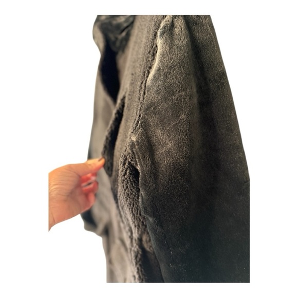 Eden Society Black Faux Fur Sherpa Hooded Snap Zip Closure Winter Jacket NEW - Picture 10 of 15